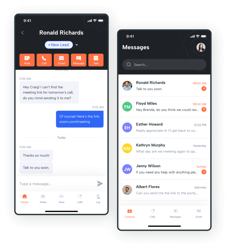 Smartphone screen showing active text conversation in progress